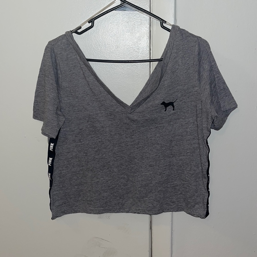 PINK wide v-neck tee